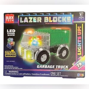 NEW! LASER BLOCKS LED Power Building Blocks GARBAGE TRUCK LIGHTS UP